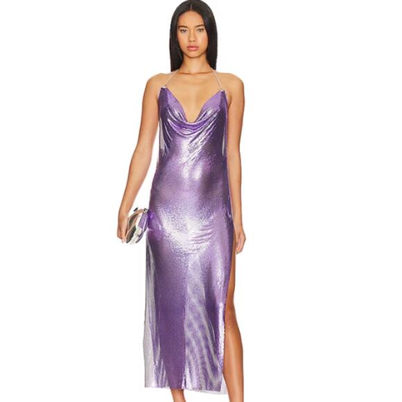 8 Other Reasons Chain Dress in Purple NWOT Size ONE SIZE - Picture 2 of 4